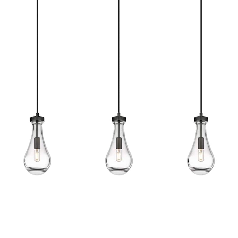 Innovations Lighting 123-451-1P-12-37 Owego Pendant Owego 3 Light 37" - Matte Black / Clear