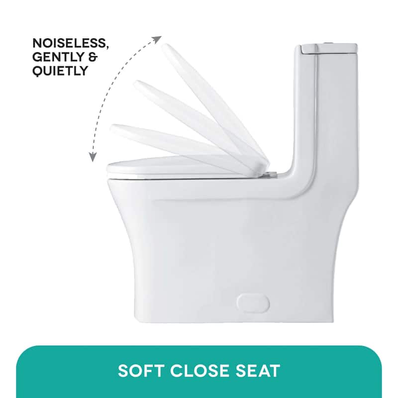 Fine Fixtures Dual-Flush Elongated One-Piece Toilet with High Efficiency Flush