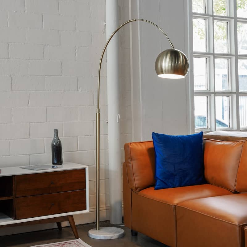 Velvet Radiance Globe Table Lamp - Brass