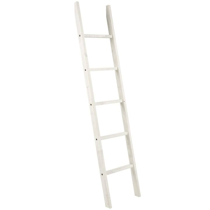 Wood Blanket Ladder Corona Gray | Furniture Dash - Stained - White distressed finish.