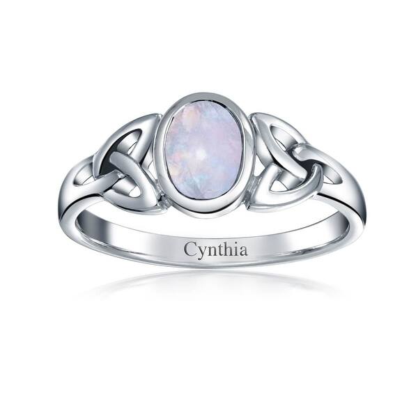Shop Celtic Trinity Knot Triquetra Rainbow Moonstone Ring For