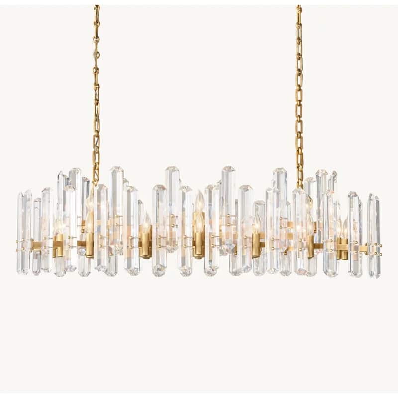 KAYLA 54in Modern Luxury Crystal Chandelier Lighting - LED Ceiling Light Fixture - 54in - Glod