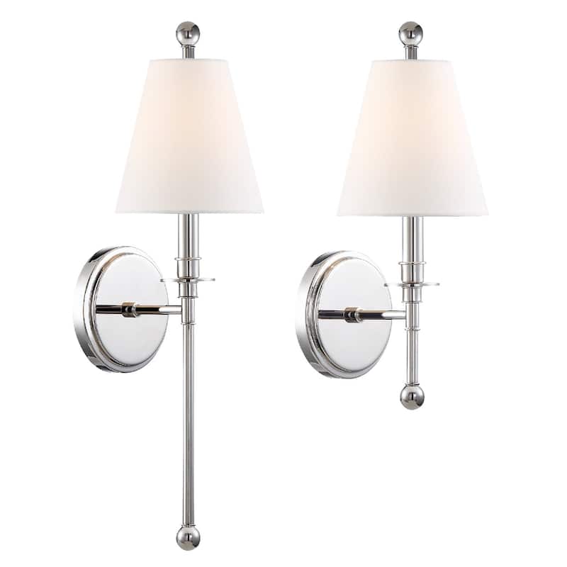 Riverdale 1 Light Polished Nickel Wall Mount - 6'' W x 14.5'' H x 7'' D - 6'' W x 14.5'' H x 7'' D