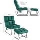 preview thumbnail 4 of 67, MCombo Accent Chair with Ottoman,Velvet Modern Side Pocket Metal Legs Club Chair,0014