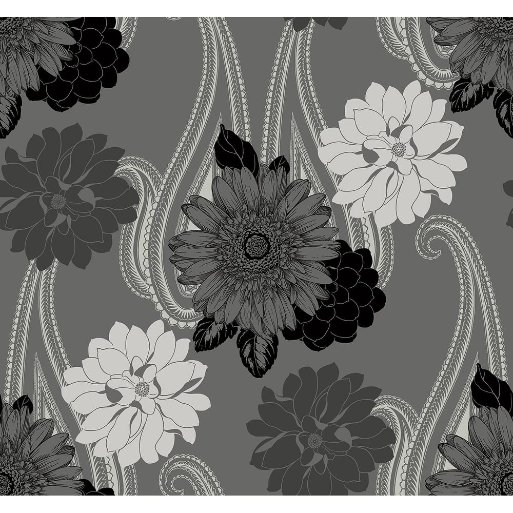 Seabrook Designs Britton Floral Paisley Unpasted Wallpaper