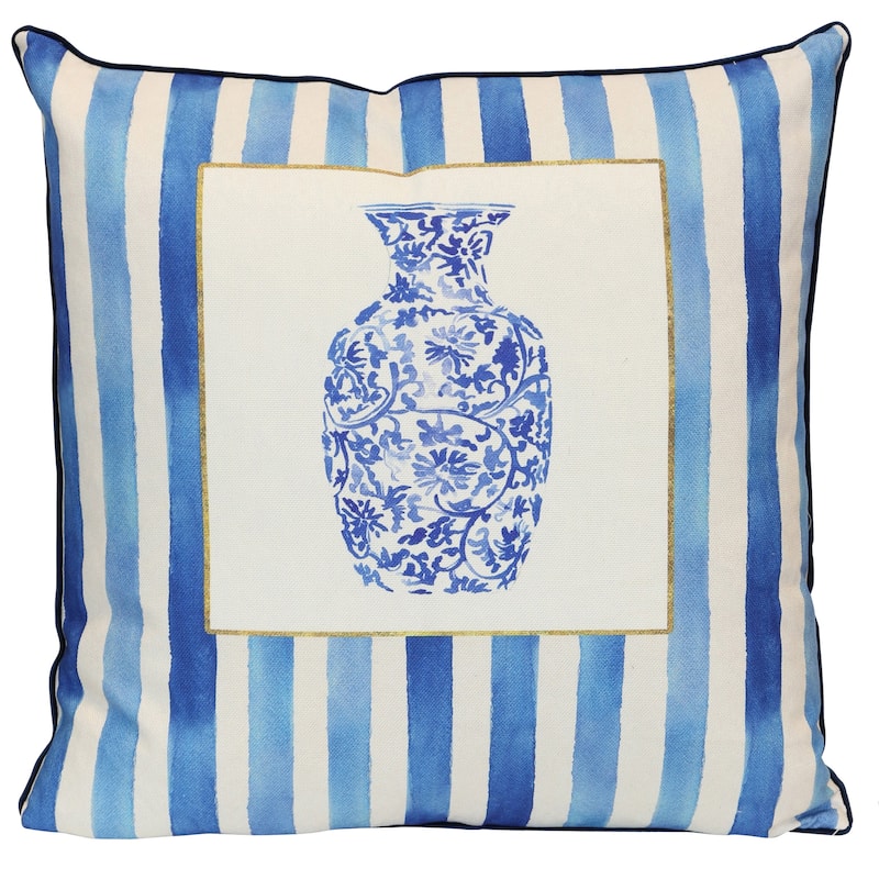 StyleCraft Tamara Day for StyleCraft Porcelain Gallery Pillow - 24" x 24" - Blue, Soft White