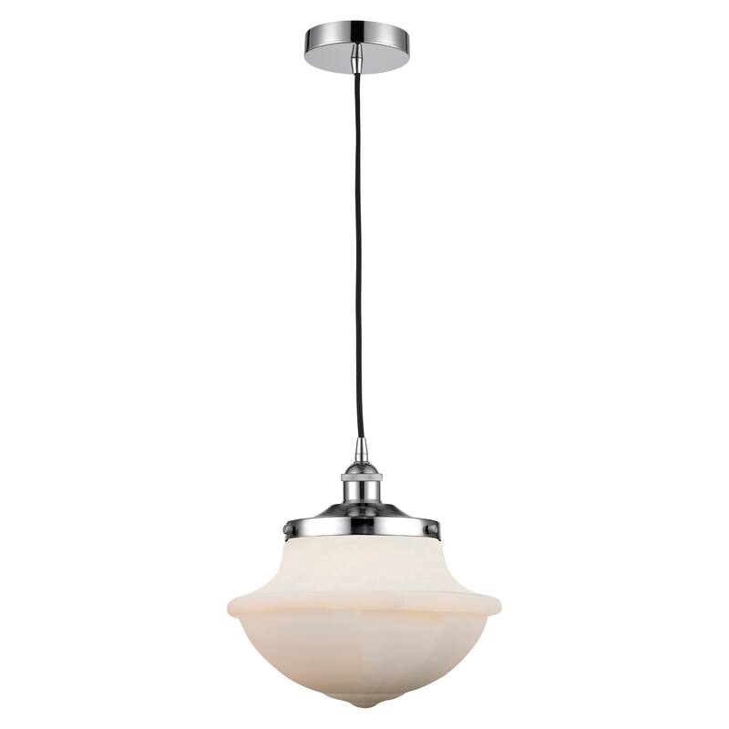 Innovations Lighting Oxford - 1 Light 12" Cord Hung Mini Pendant - Polished Chrome/Matte White