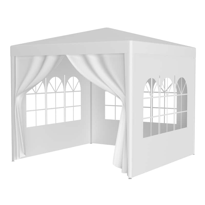 10'x10' Party Tent Outdoor Heavy Duty Gazebo Wedding Canopy + 4 Removable Walls - White