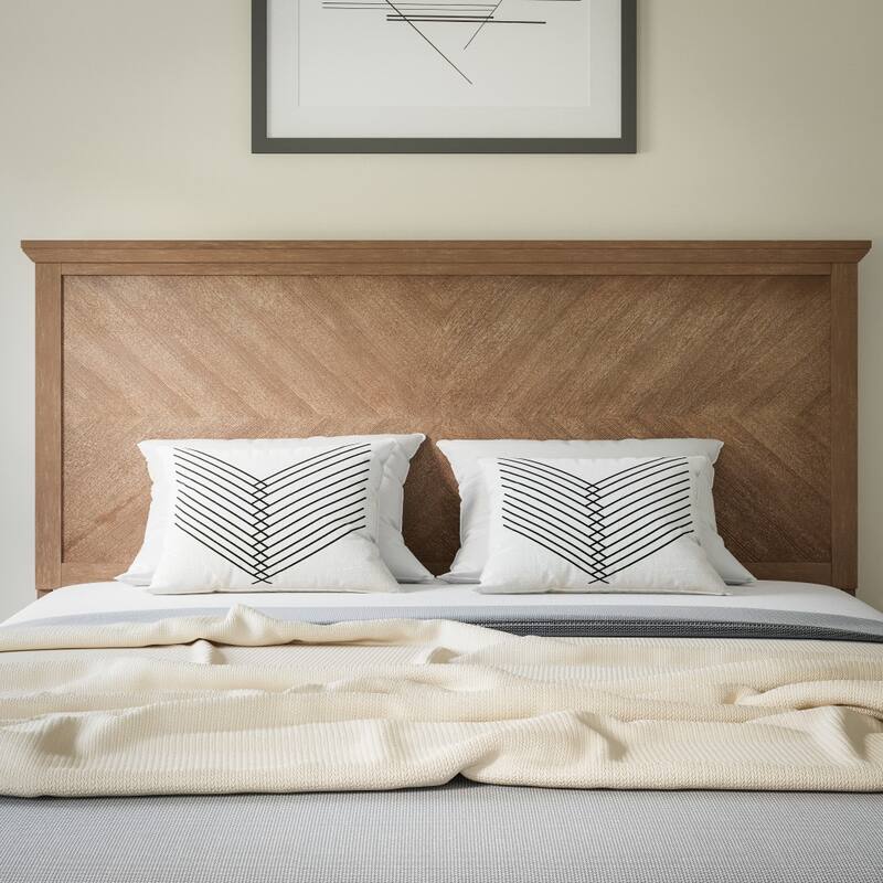 Contemporary Herringbone Patterned Headboard Only
