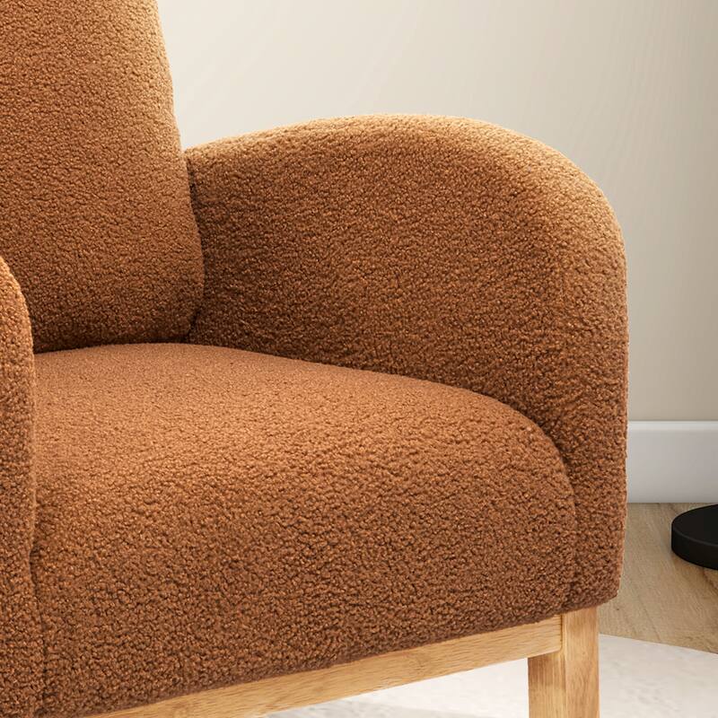 27.2"W Sherpa Rocking Chair with Side Pocket