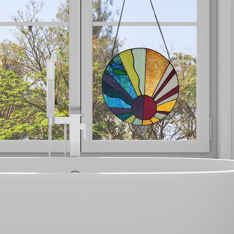 River of Goods 12.75"H Serenity Stained Glass Window Panel