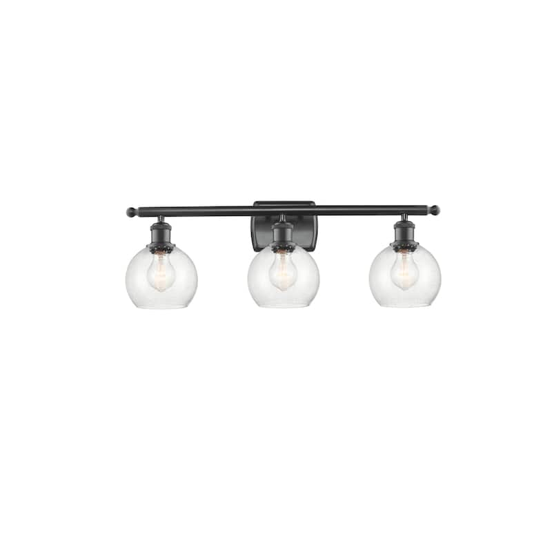 Innovations Lighting 516-3W-9-26 Athens Vanity Athens 3 Light 26" Wide - Matte Black / Seedy