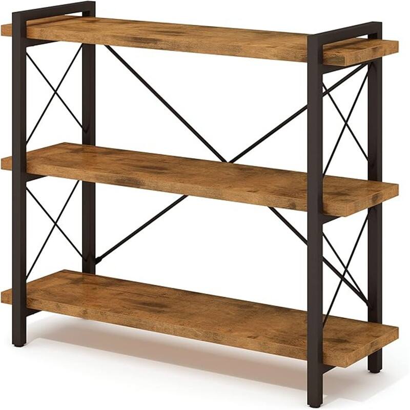 Bookshelf - 12"D x 35"W x 35"H - Rustic Brown