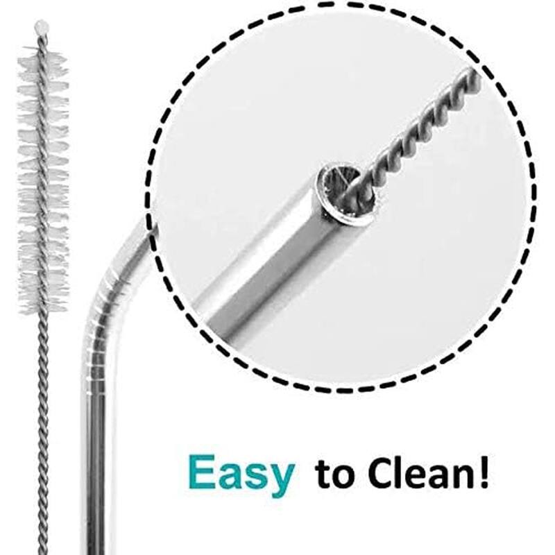 Stainless Steel Reusable Straw set with Silicon Tips and Travel Case