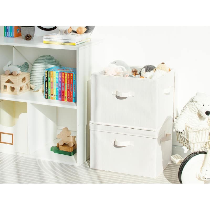2-Pack Closet Storage Bin with Lid and Handle, Large Fabric Storage Box for Clothes, Towels, Toys, Shoes