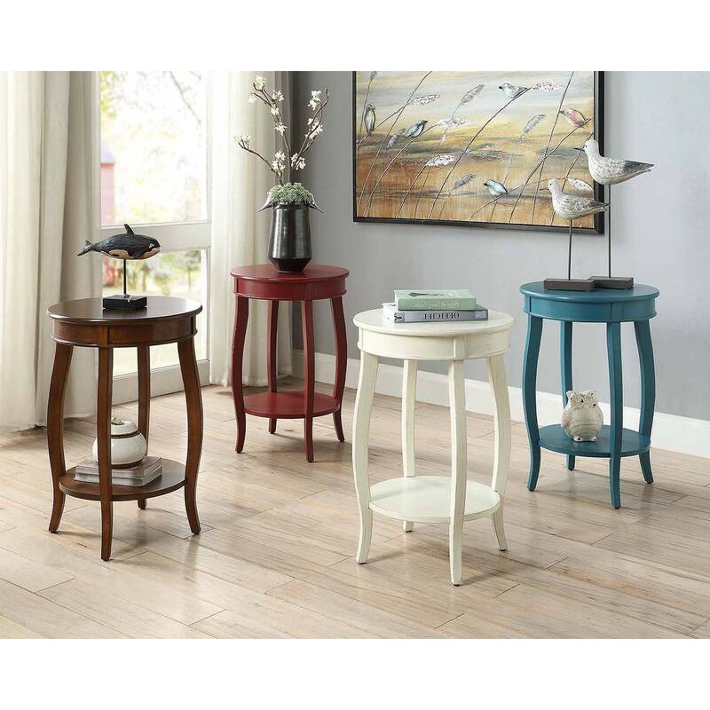 Clarissa Round Side Table with Bottom Shelf
