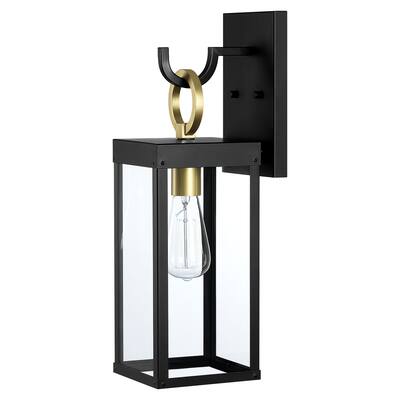 1 Light Industrial Style Metal Matte Black Wall Sconce - N/A