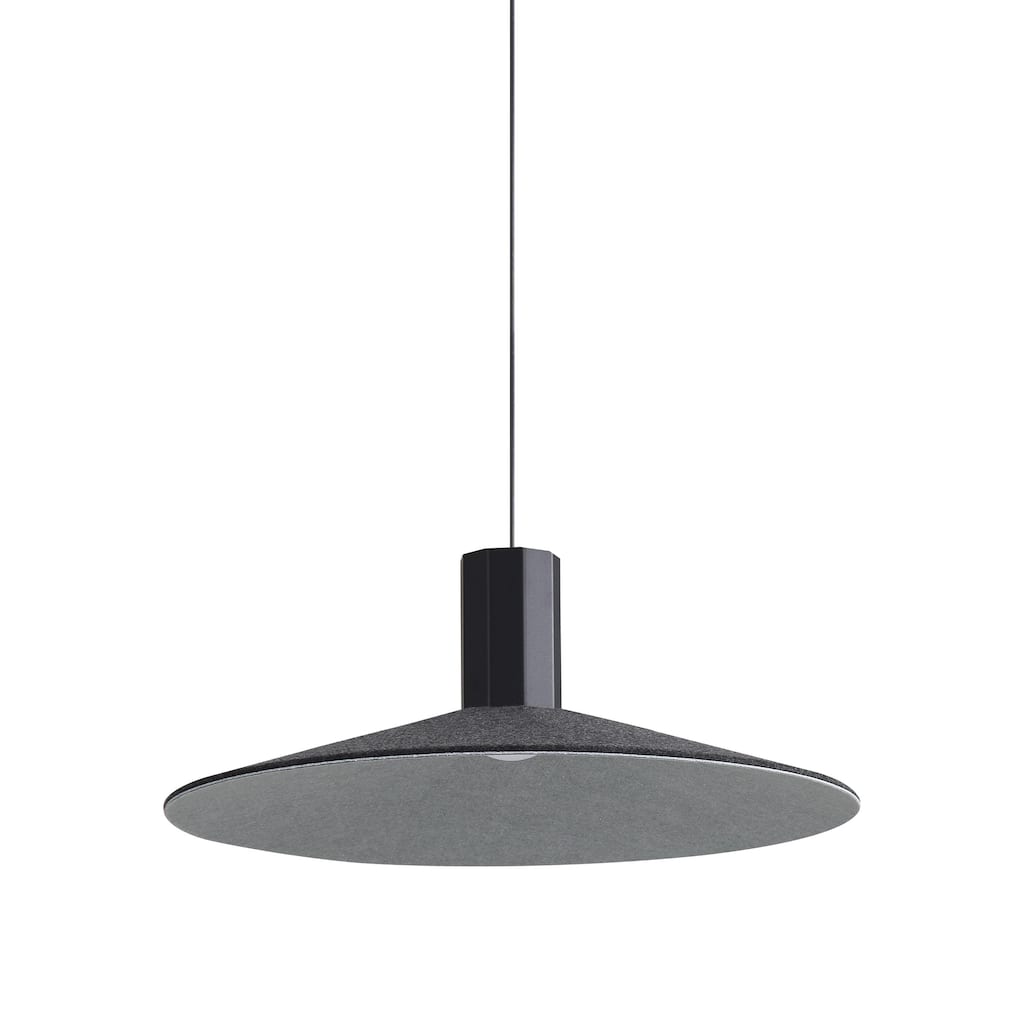 Faroe 20" LED Pendant in Flecked Black/Grey - Black