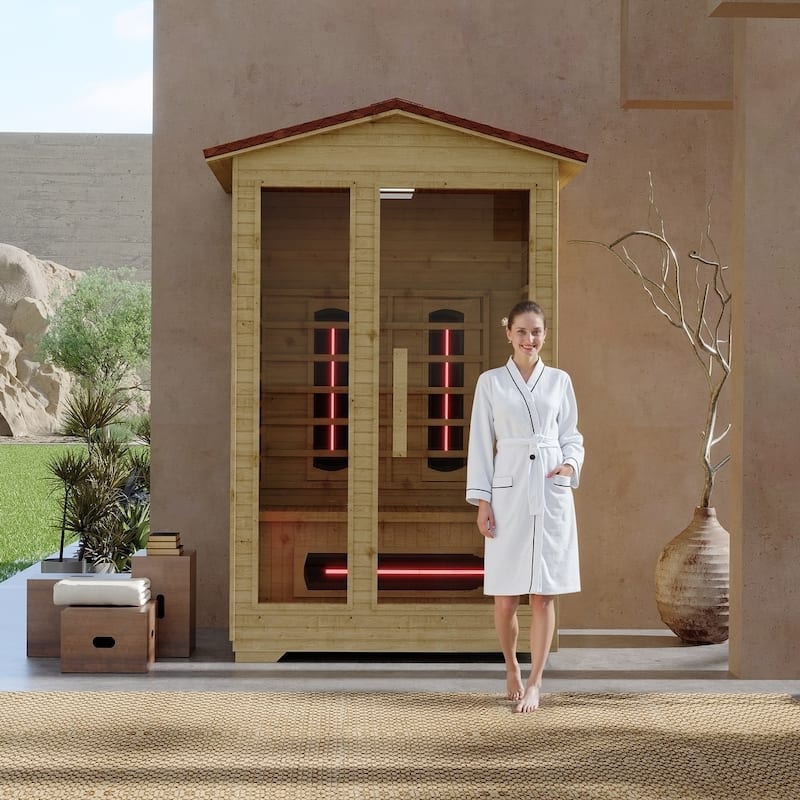 Infrared Sauna up to 4 Person with 15 Minutes Warm-up Heater Tube & Carbon Plate - 2 Person - Outdoor