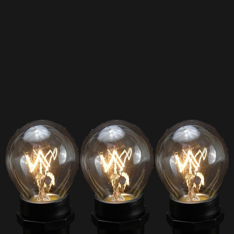 25 Pack S11 Outdoor Patio Globe Replacement Bulbs, Clear, C9/E17 Base