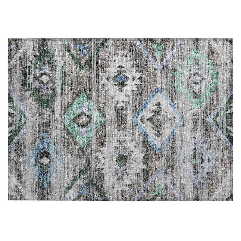 Machine Washable Indoor/ Outdoor Chantille Boho Global Rug