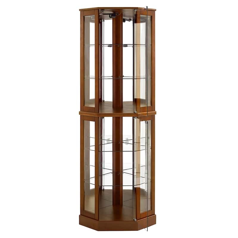 6 Shelf Lighted Display Cabinet with Adjustable Shelves (No E26 Bulb)