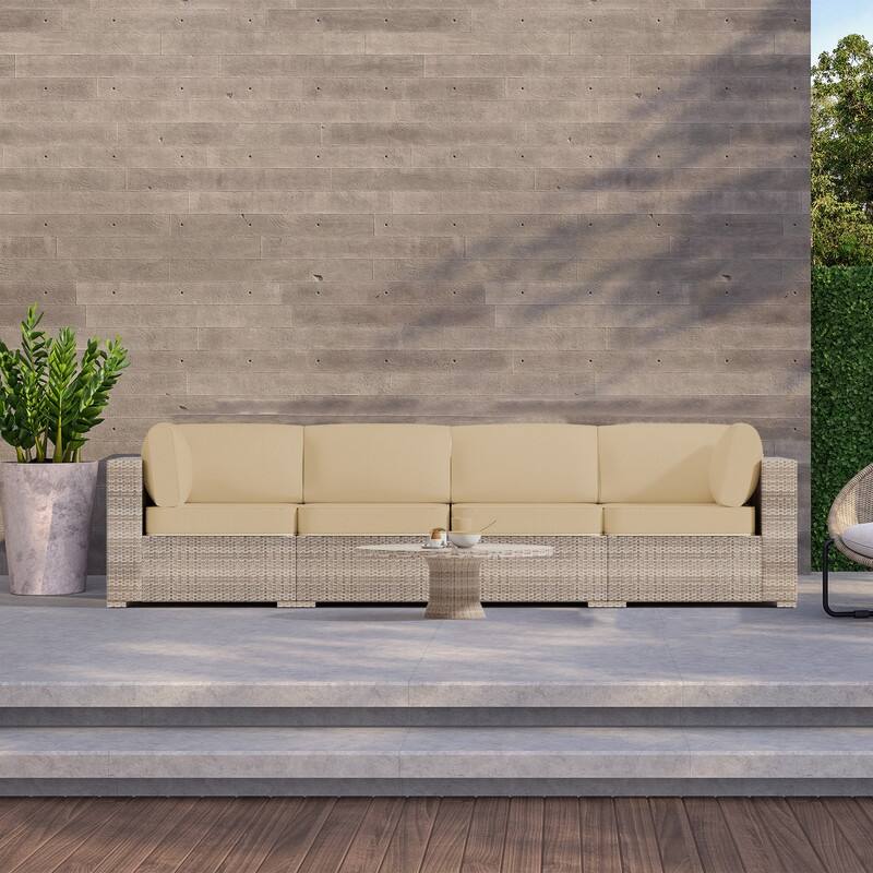 14-Piece Patio Furniture Sofa Cushions, 6-Seater Outdoor Cushion Set (Only Include Cusions，Not Sofa） - 25.6*25.6*4in