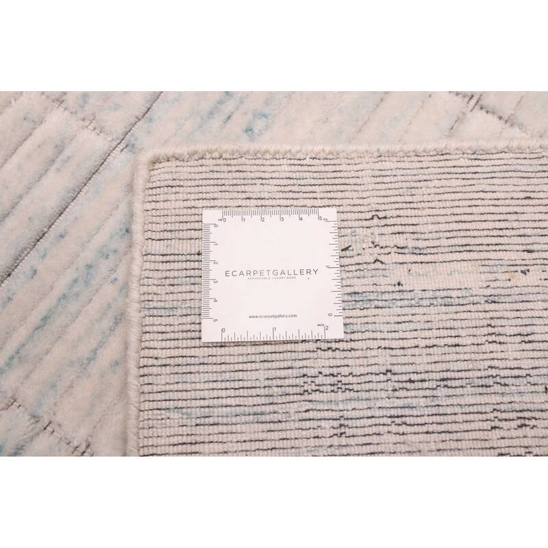 ECARPETGALLERY Hand-knotted Looma Light Blue Wool Rug - 8'3 x 9'5