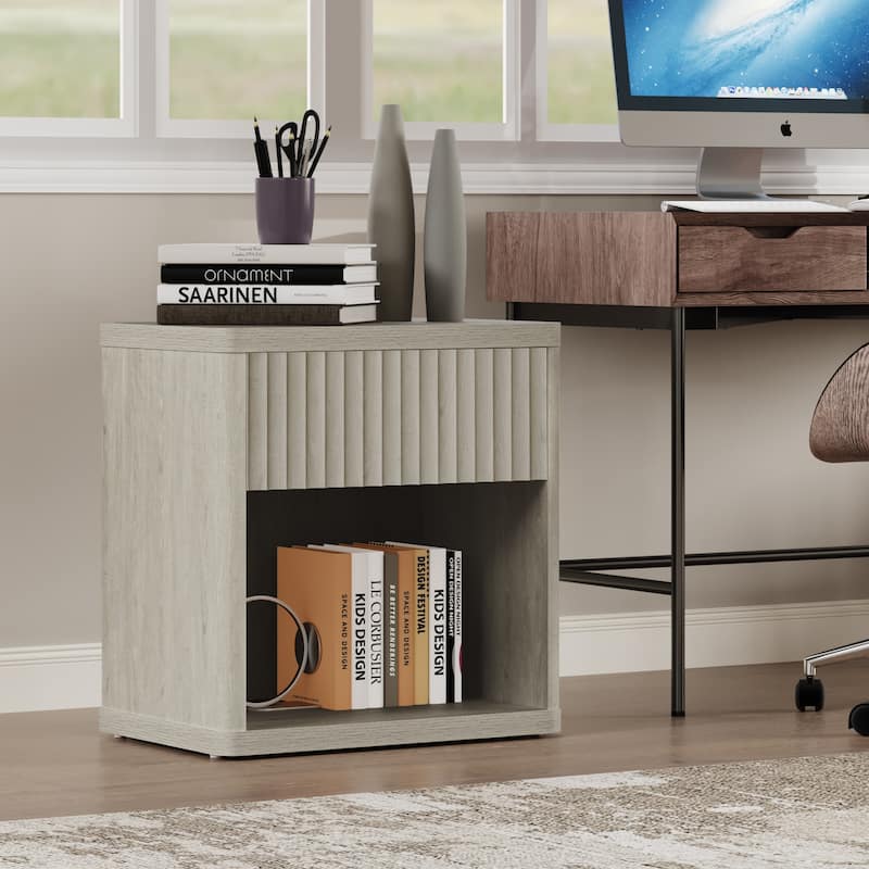 SICOTAS Set of 2 Nightstand with 1 Drawer and Open Storage