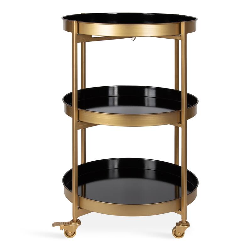 Kate and Laurel Celia Round Metal Bar Cart
