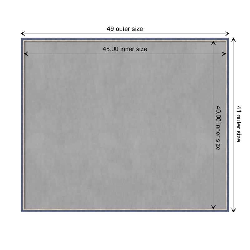 Amanti Art Theo Blue Narrow Framed Magnetic Board - Board Size 48x40