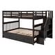 preview thumbnail 14 of 25, Full-Over-Full Bunk Bed Frame w/ Twin Size Trundle Triple Bunk, Stairway, Storage & Guard Rail for Bedroom, Dorm Loft Bed