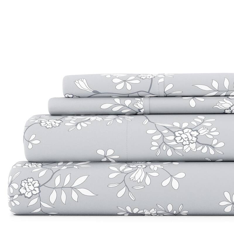 Becky Cameron Trellis Vine Pattern 4 Piece Deep Pocket Bed Sheets Set - California King