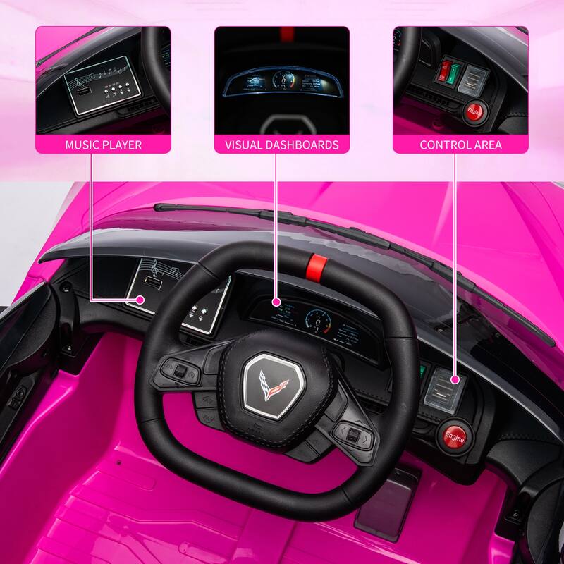 12V Kids Ride On Car Sports Licensed Corvette Electric Car Toy for Kids Best Gifts