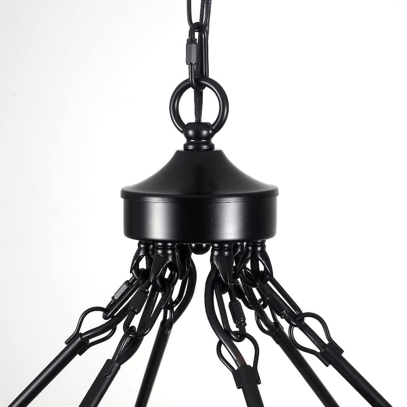 Vyolette 60 in. 30-Light Extra Large Farmhouse Round Wagon Wheel Chandelier, Classic Dining Room Living Room Chandelier