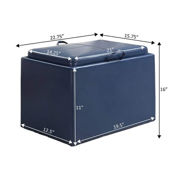 dimension image slide 0 of 2, Convenience Concepts Designs4Comfort Accent Storage Ottoman with Reversible Tray