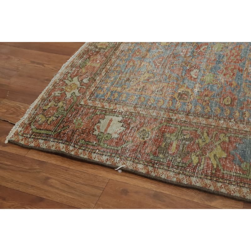 Hand Knotted Oriental 100% Wool Carpet Traditional Floral Navy Blue & Blues Mahal Area Rug - 6' 5'' X 4' 2''