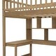 preview thumbnail 17 of 32, Solid Wood Twin Size Loft Bed w/ Built-in Desk, High LED Loft Bed w/Storage Shelves, Cabinets & Staircase, Full-Length Guardrail
