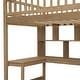 preview thumbnail 18 of 16, Wood Twin Size Loft Bed with Built-in Desk, LED, Storage Shelves, Cabinets and Staircase, White