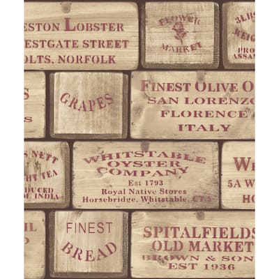 Galerie Wallcoverings Kitchen Food Label Boxes Vinyl on Non-woven Matte Wallpaper Roll