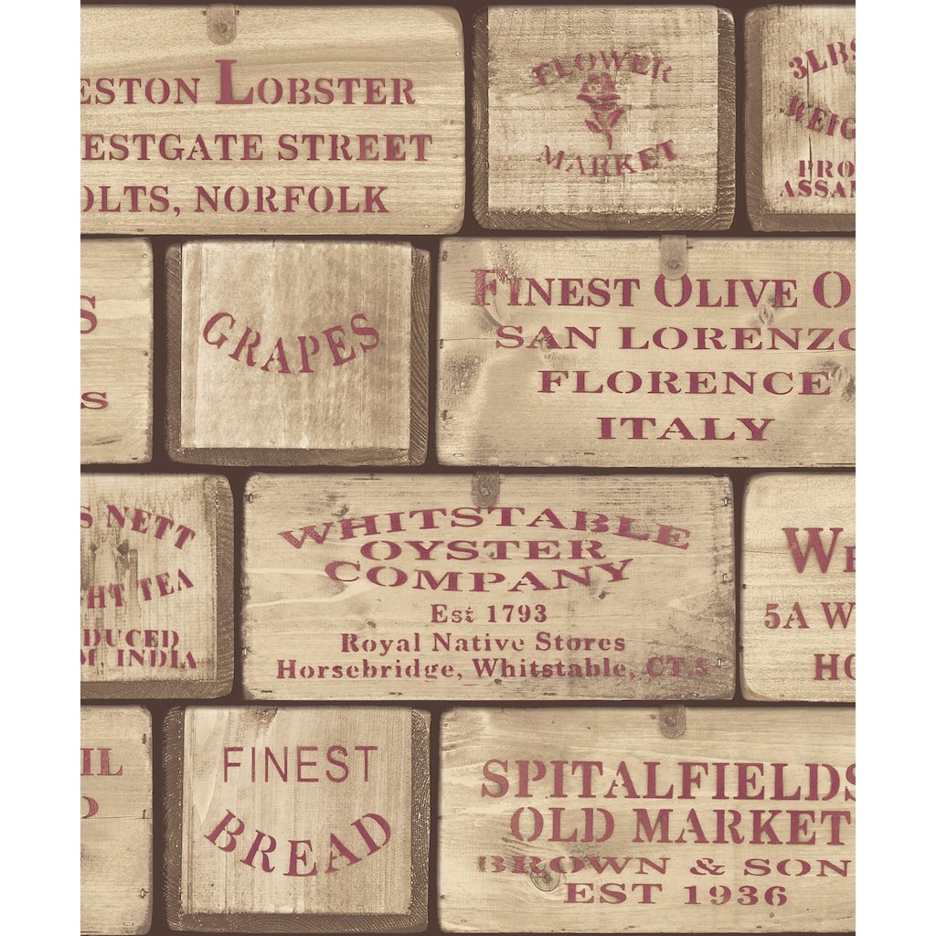 Galerie Wallcoverings Kitchen Food Label Boxes Vinyl on Non-woven Matte Wallpaper Roll