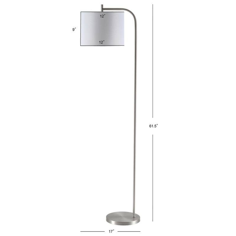 SAFAVIEH Lighting Kyle 62-inch Silver Led Floor Lamp - 17" x 12" x 61.5" - Nickel - 17Wx12Dx62H