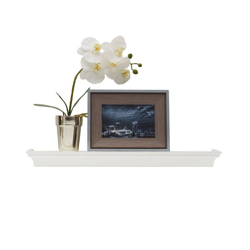 Melannco Set of 2 Traditional Wall Shelves, 20 Inch, White