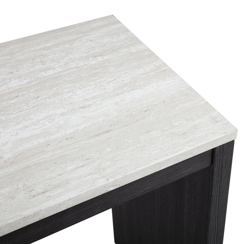 Best Master Furniture Delane 3-Piece Charcoal Faux Marble Bar Set