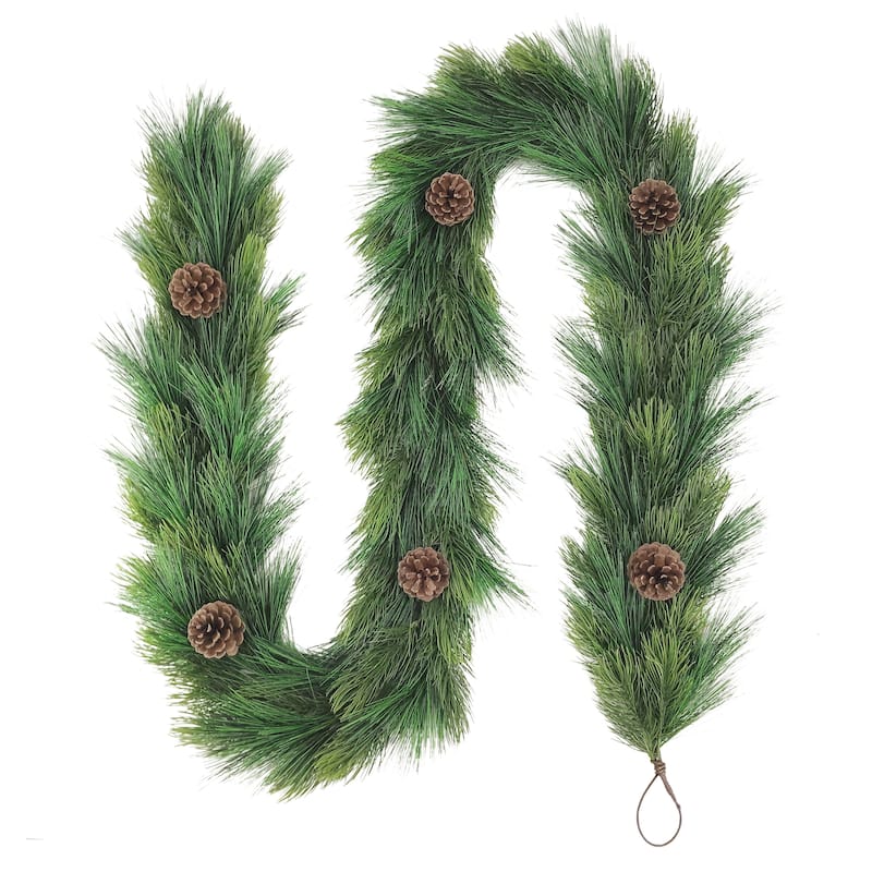 Puleo International 9' x 10" Garland Adorned with Pinecones