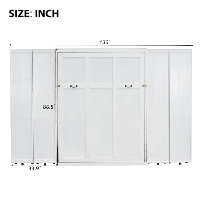 Queen Murphy Bed with Storage Doors