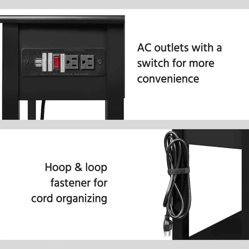 Yaheetech L Shaped Corner Computer Desk with Power Outlets