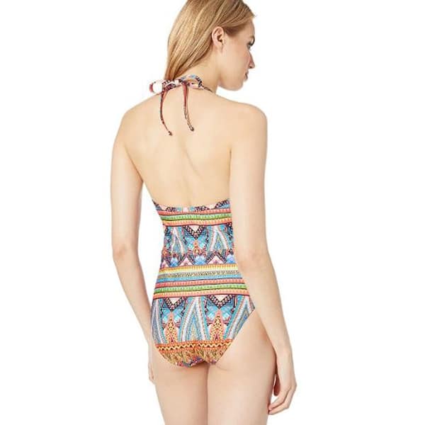 Shop Kenneth Cole V Neck Latter Halter One Piece Swimsuit Red Arabesque X Large Overstock Shop Kenneth Cole V Neck Latter Halter One Piece Swimsuit Red Arabesque X Large Overstock