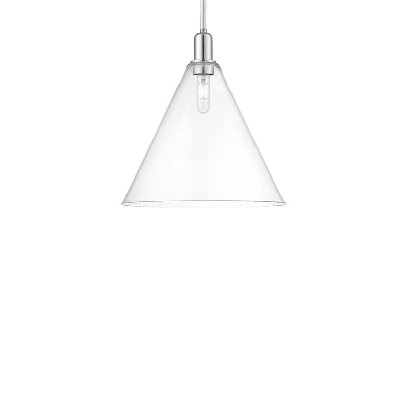 Innovations Lighting 716-1S-18-16 Berkshire Glass Pendant Berkshire - Polished Chrome / Clear