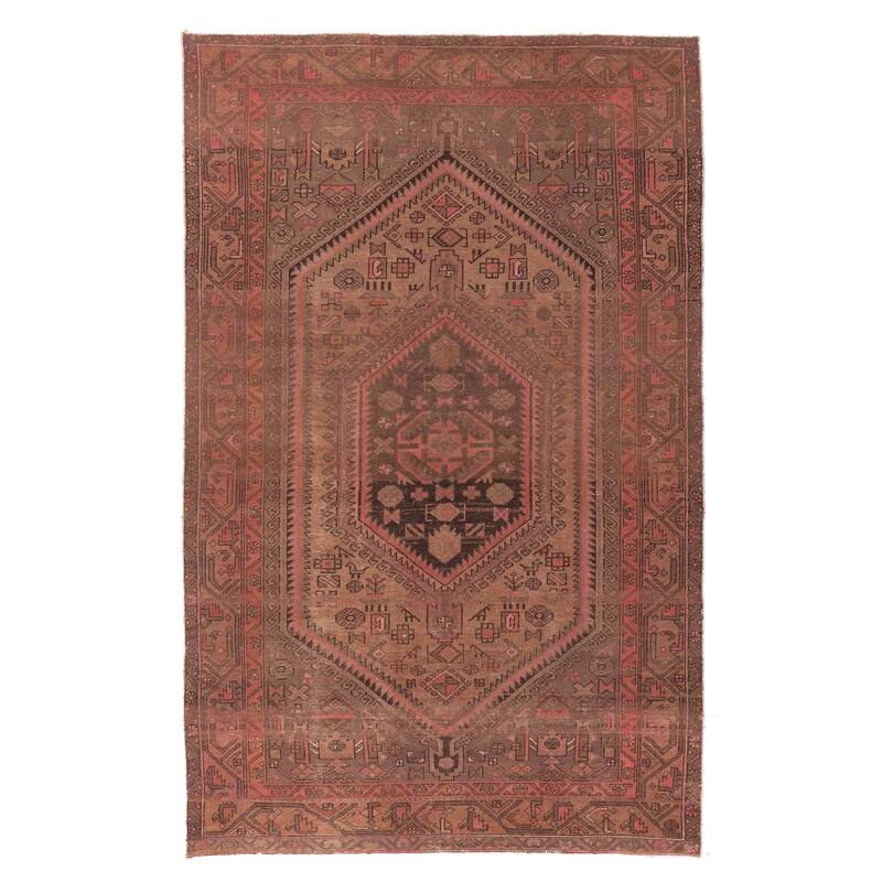 ECARPETGALLERY Hand-knotted Antalya Vintage Brown Wool Rug - 5'0 x 7'10